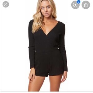 O’Neill black long sleeve romper